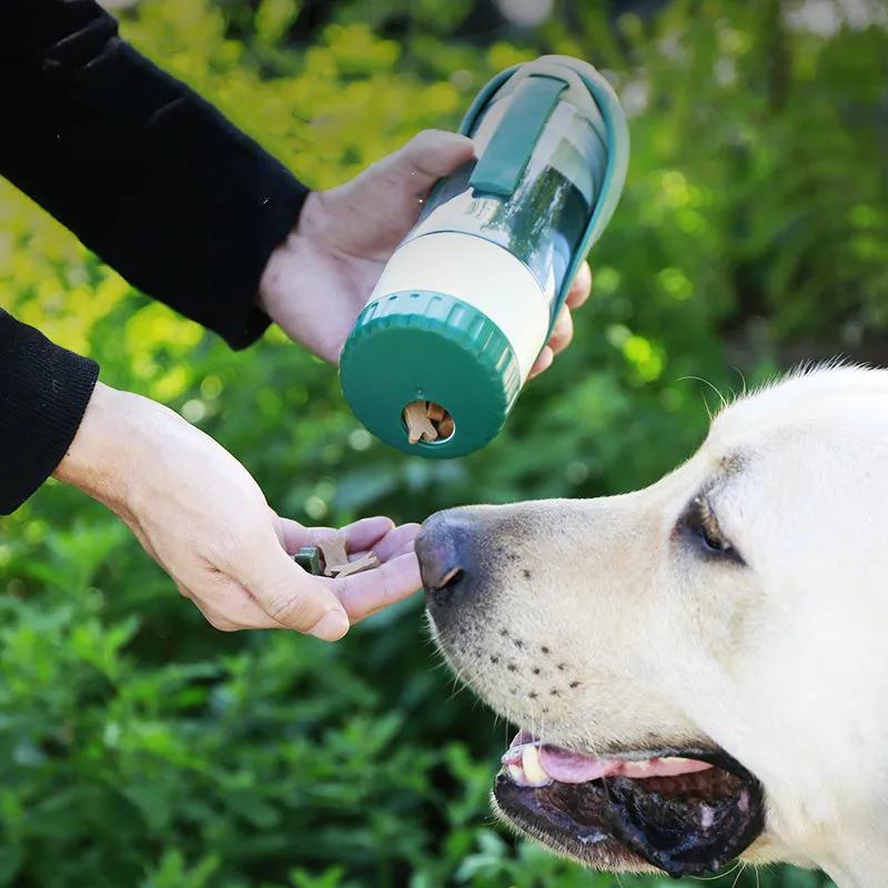 2 In 1 Multifunction Pet Dog Water Bottle Silicone Foldable Food Bowl