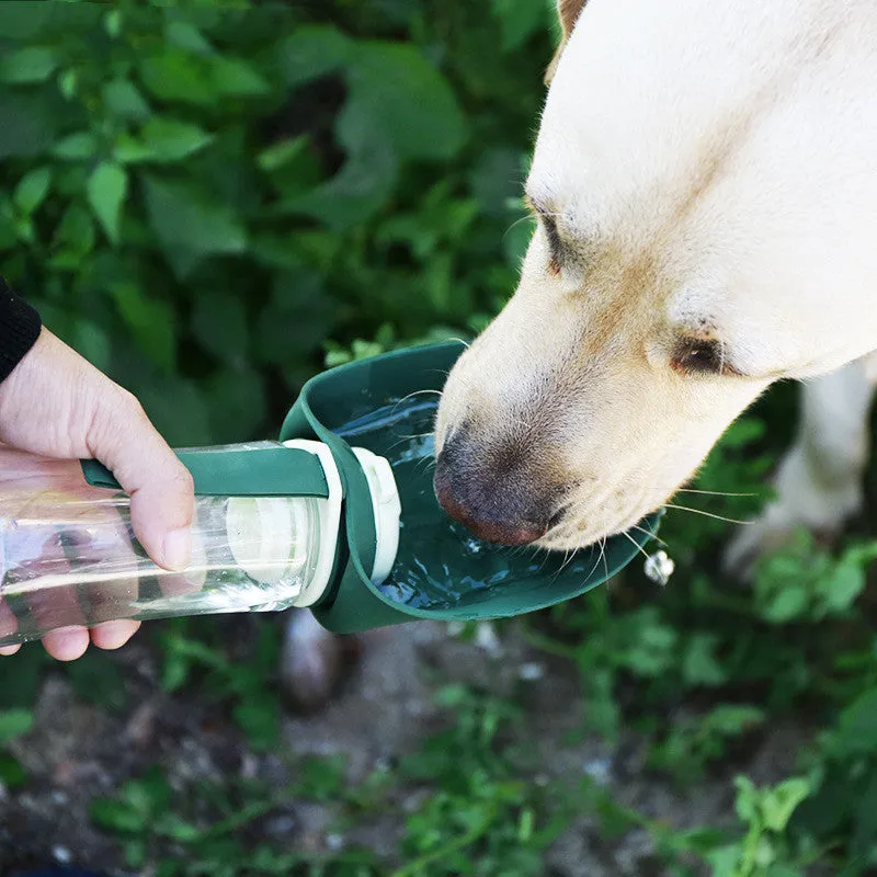 2 In 1 Multifunction Pet Dog Water Bottle Silicone Foldable Food Bowl