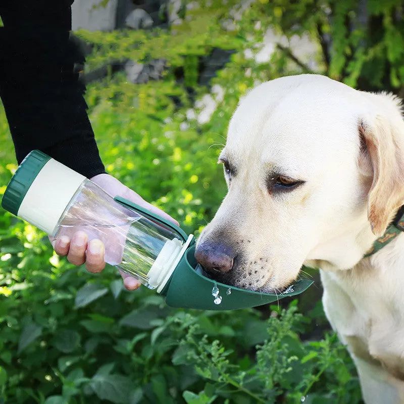 2 In 1 Multifunction Pet Dog Water Bottle Silicone Foldable Food Bowl