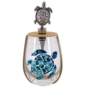 2 Piece Turtle Wine Glass with Stopper