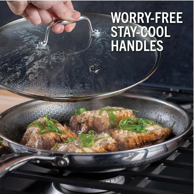 26 X 26 X 7Cm Nonstick Aluminum Fry Pan With Tempered Glass Lid