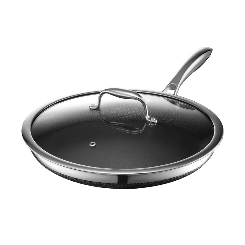 26 X 26 X 7Cm Nonstick Aluminum Fry Pan With Tempered Glass Lid