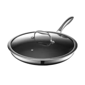 26 X 26 X 7Cm Nonstick Aluminum Fry Pan With Tempered Glass Lid