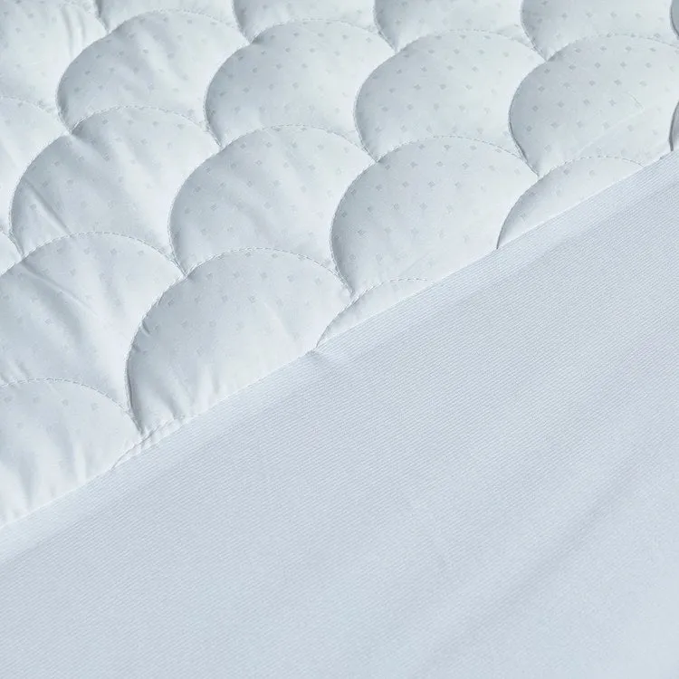 350 Thread Count Polyester-Filled Damask Dot Queen Mattress Pad