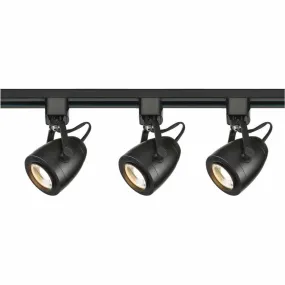 4 ft 3 Lights Pinch Back LED Track Kit 36W 3000 Lumens 3000K, Halo, 36°, Black