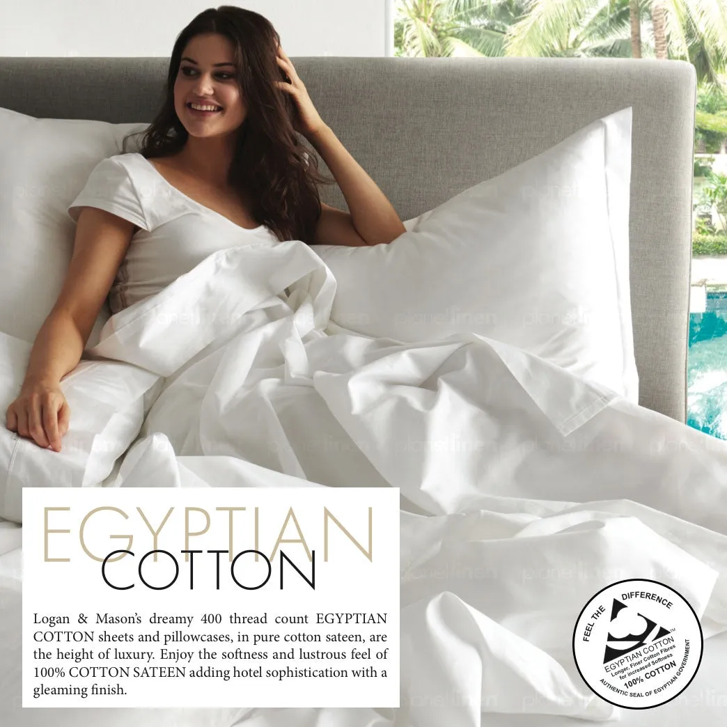 400TC Egyptian Cotton Sateen VANILLA Sheet Set by Logan and Mason Platinum