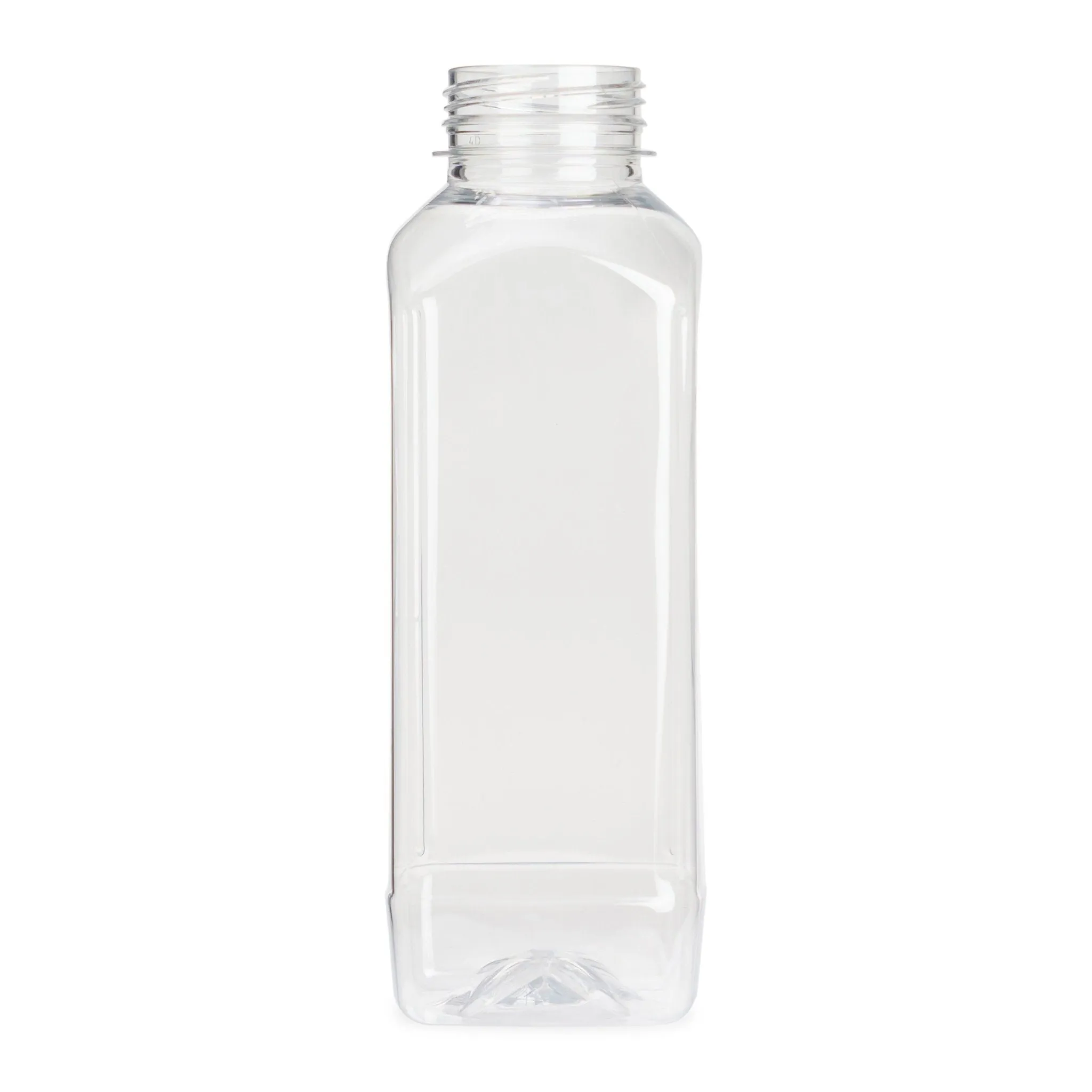 450ml Square Bottles Clear PET Plastic With Lids 38mm Tamper Evident