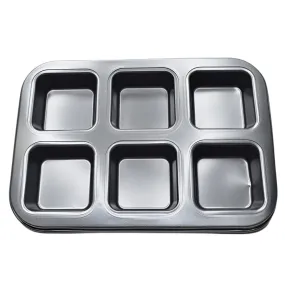 6 in 1 Square Muffin & Cupcake Baking Tray – Non-Stick Bakeware BT202