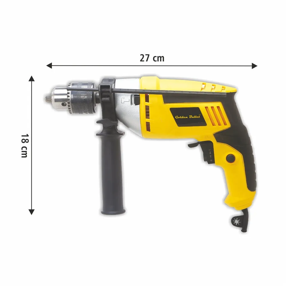 600W 13mm Reversible Impact Drill Machine with Variable Speed HI93   3 Drill Bits