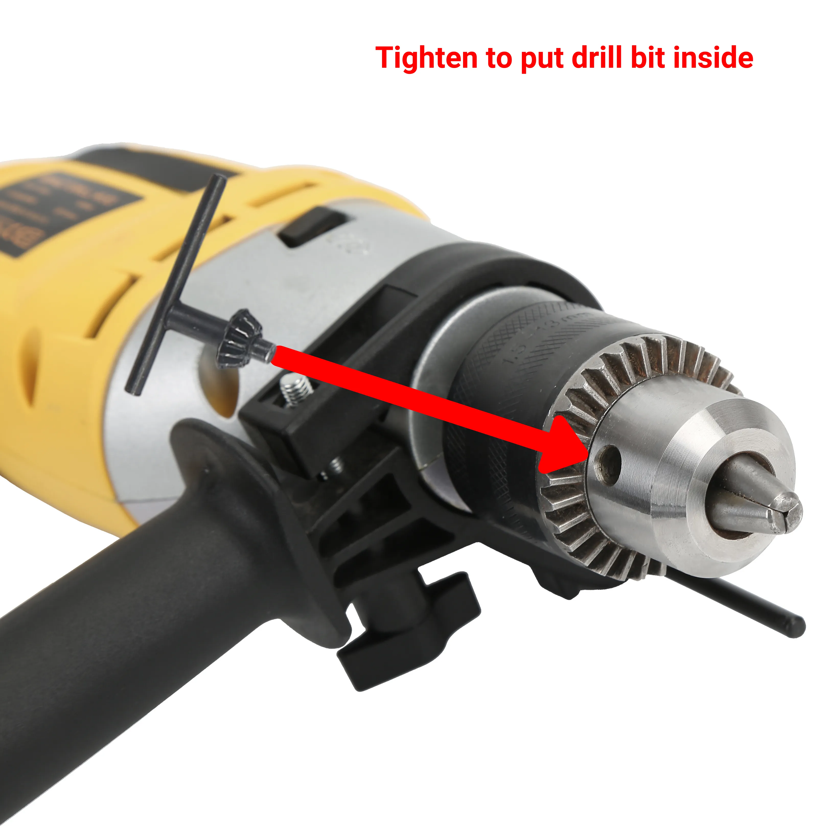 600W 13mm Reversible Impact Drill Machine with Variable Speed HI93   3 Drill Bits