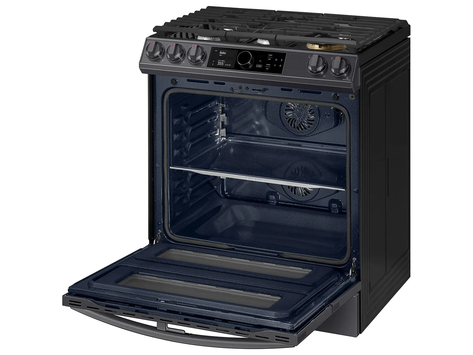 6.3 cu. ft. Flex Duo(TM) Front Control Slide-in Dual Fuel Range with Smart Dial, Air Fry, and Wi-Fi in Black Stainless Steel - (NY63T8751SG)