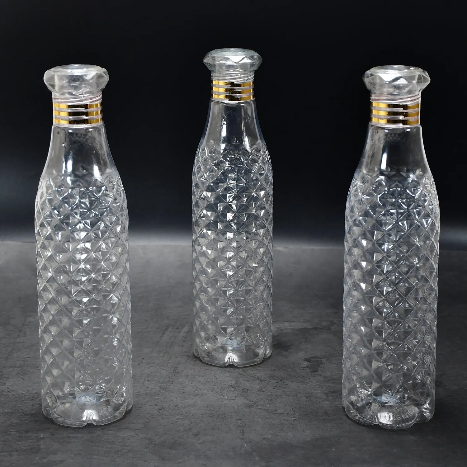 7116 Water Bottle With Diamond Cut Used By Kids, Children's  ( 3 pcs )