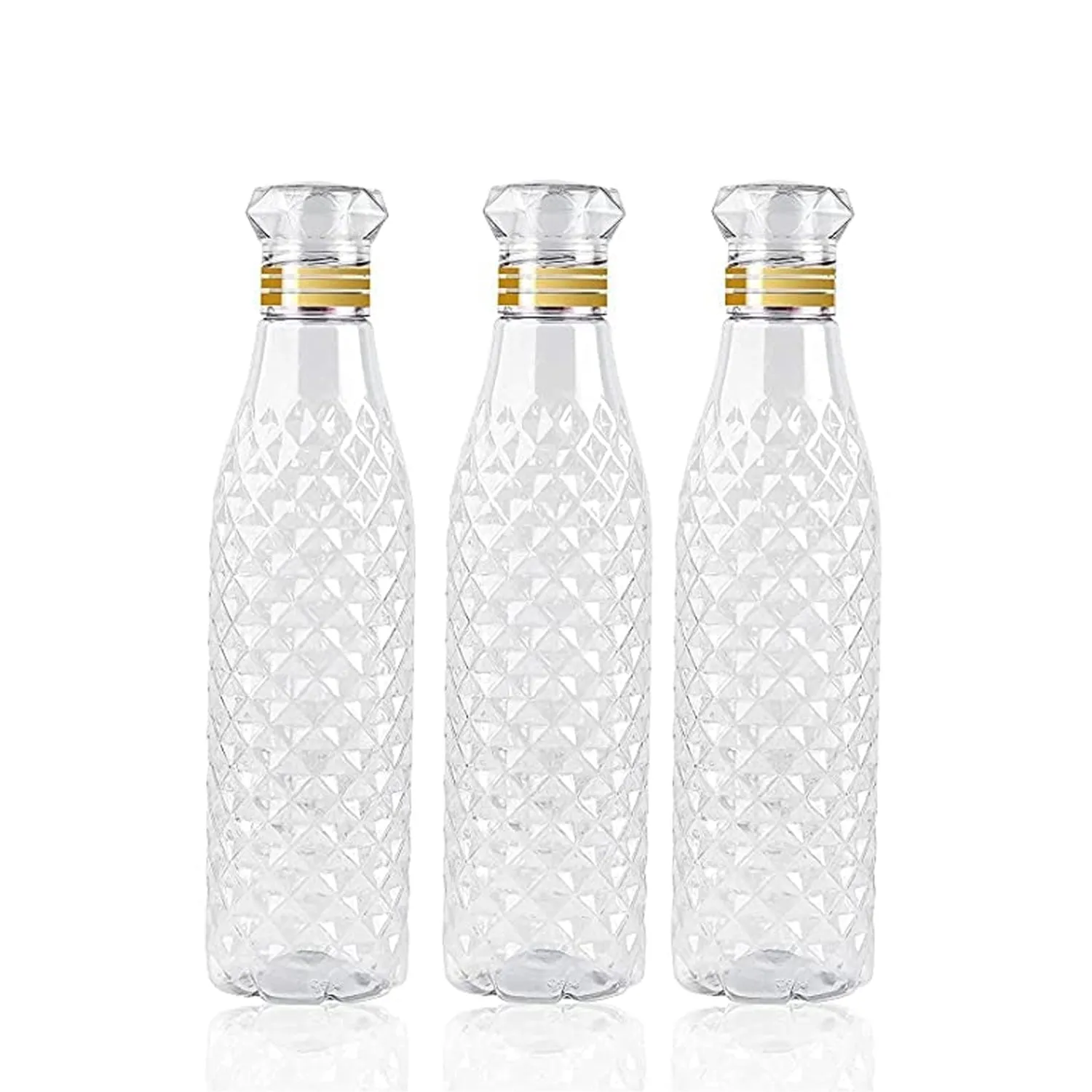 7116 Water Bottle With Diamond Cut Used By Kids, Children's  ( 3 pcs )