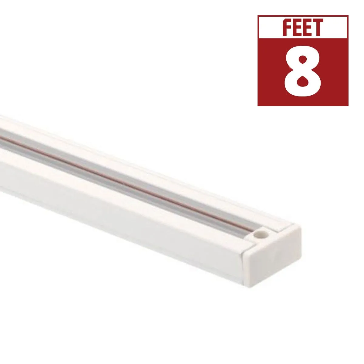 8 Ft. Track Rail One Circuit, Halo, White Finish