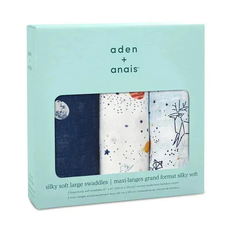 Aden   Anais - 3-Pack Swaddles - Silky Soft, Stargaze