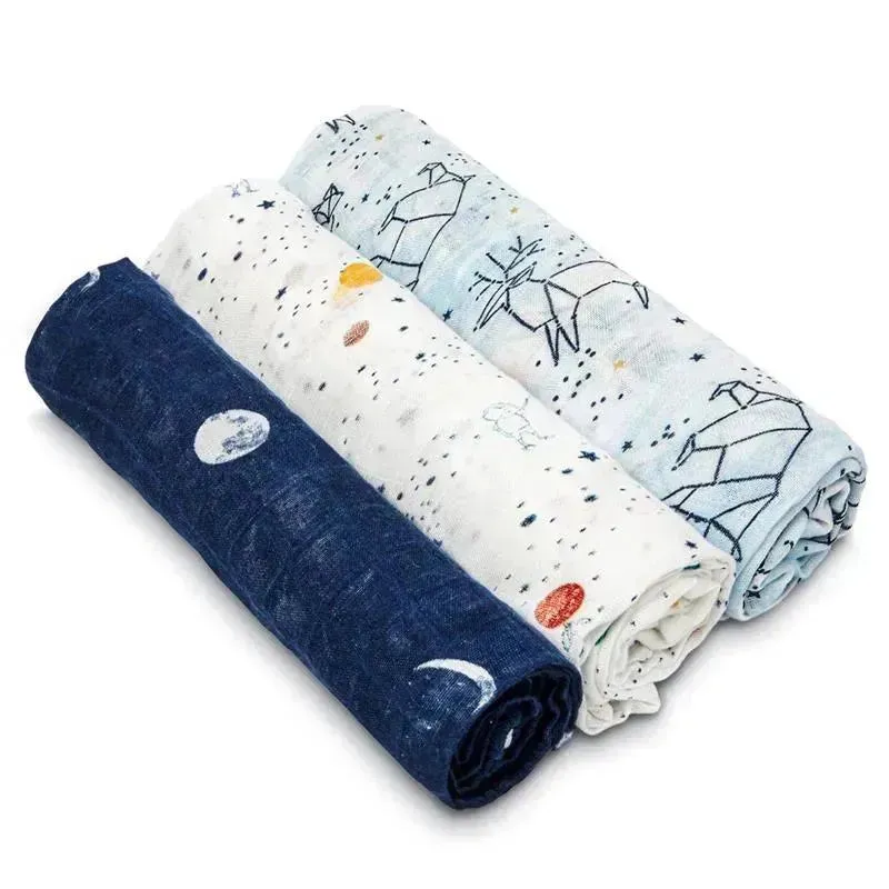 Aden   Anais - 3-Pack Swaddles - Silky Soft, Stargaze