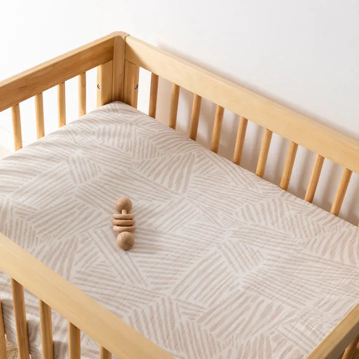 All-Stages Midi Crib Sheet | Oat Stripe