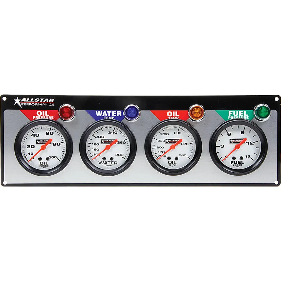 Allstar Performance 4 Gauge Panel (OP/WT/OT/FP) - 2-5/8" Gauges