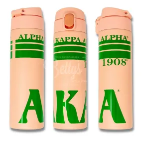 Alpha Kappa Alpha AKA Stainless Steel Water Bottle with Flip Top