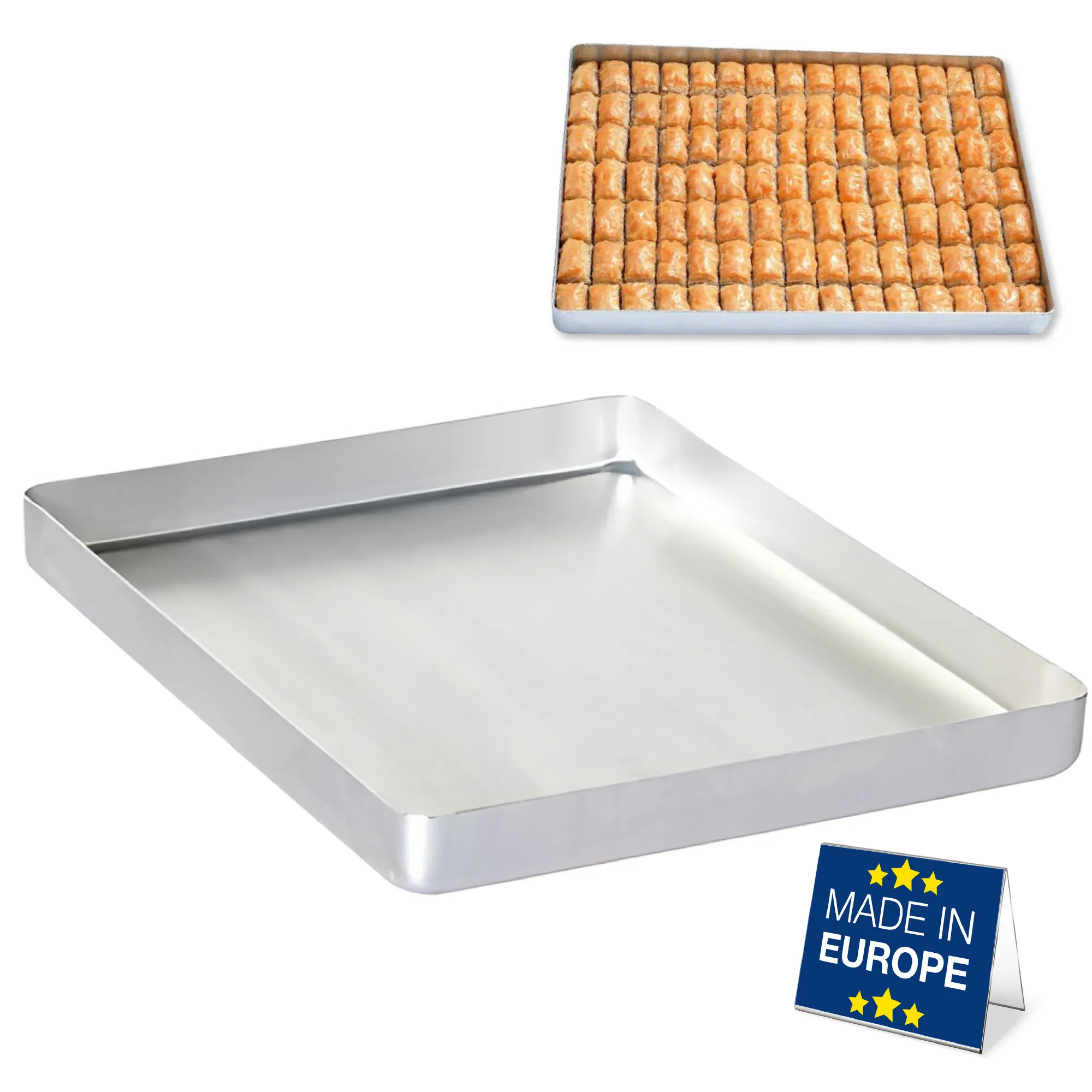 Aluminum Half Sheet Baking Pan, Rust Free Bakeware, Silver, 14”x18”