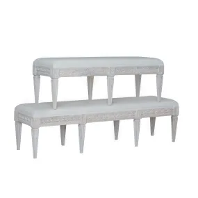 Anais Bench King / White Linen, Salt Water Finish