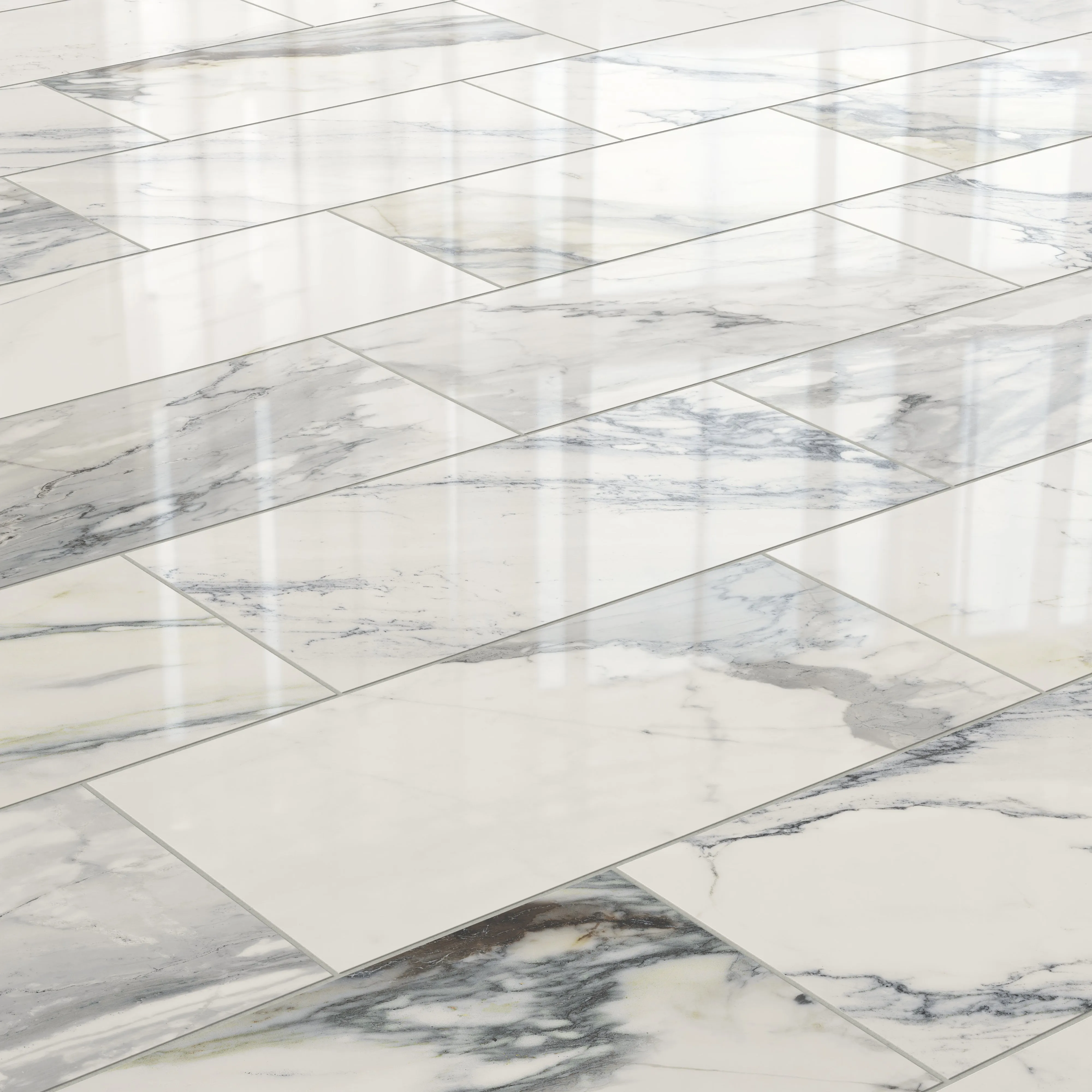 Aniston 12x24 Polished Porcelain Tile in Calacatta Antico