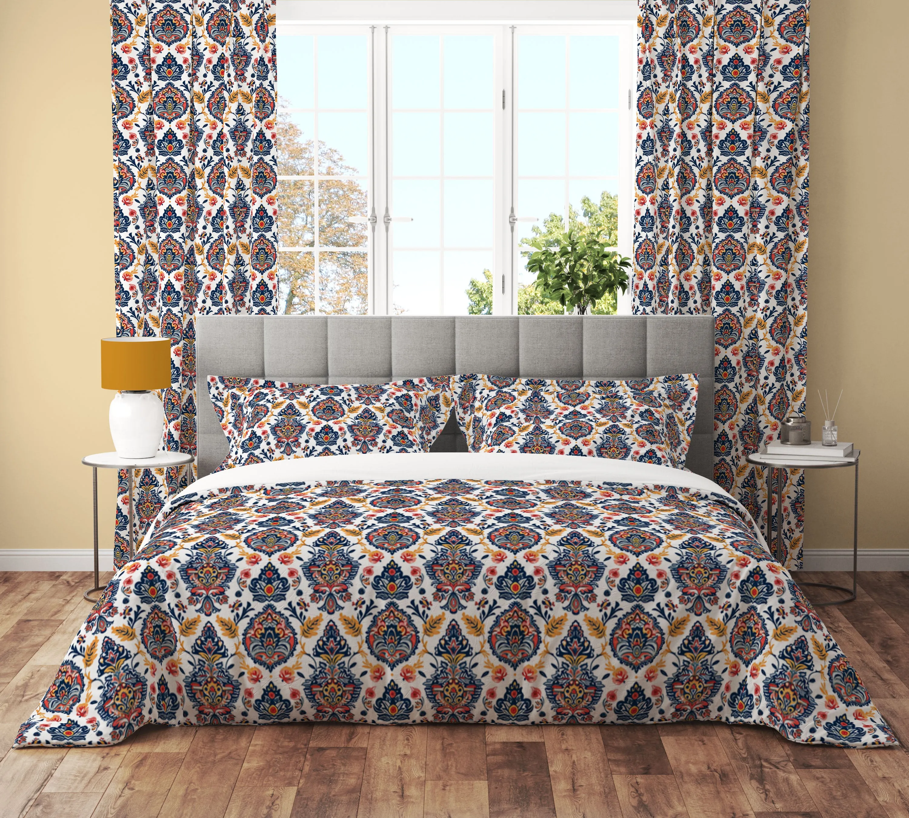 Artisan Royal Floral Paisley Art Quilt Cover Set