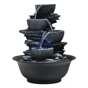 ATORSE® Water Fountain Fortune Feng Shui Waterfall Bedroom Ornaments Arts E