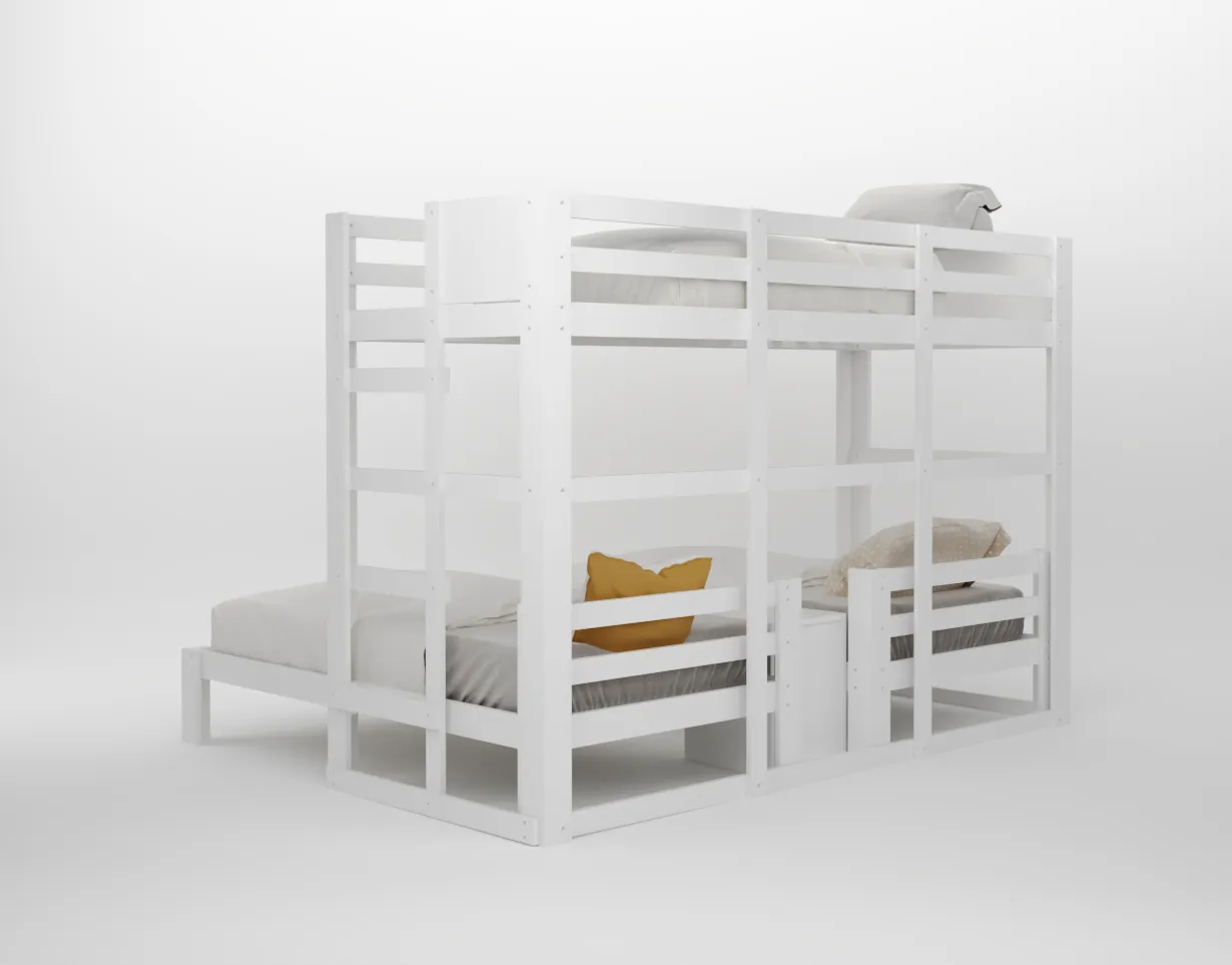 Audrey Triple Bunk Bed in White