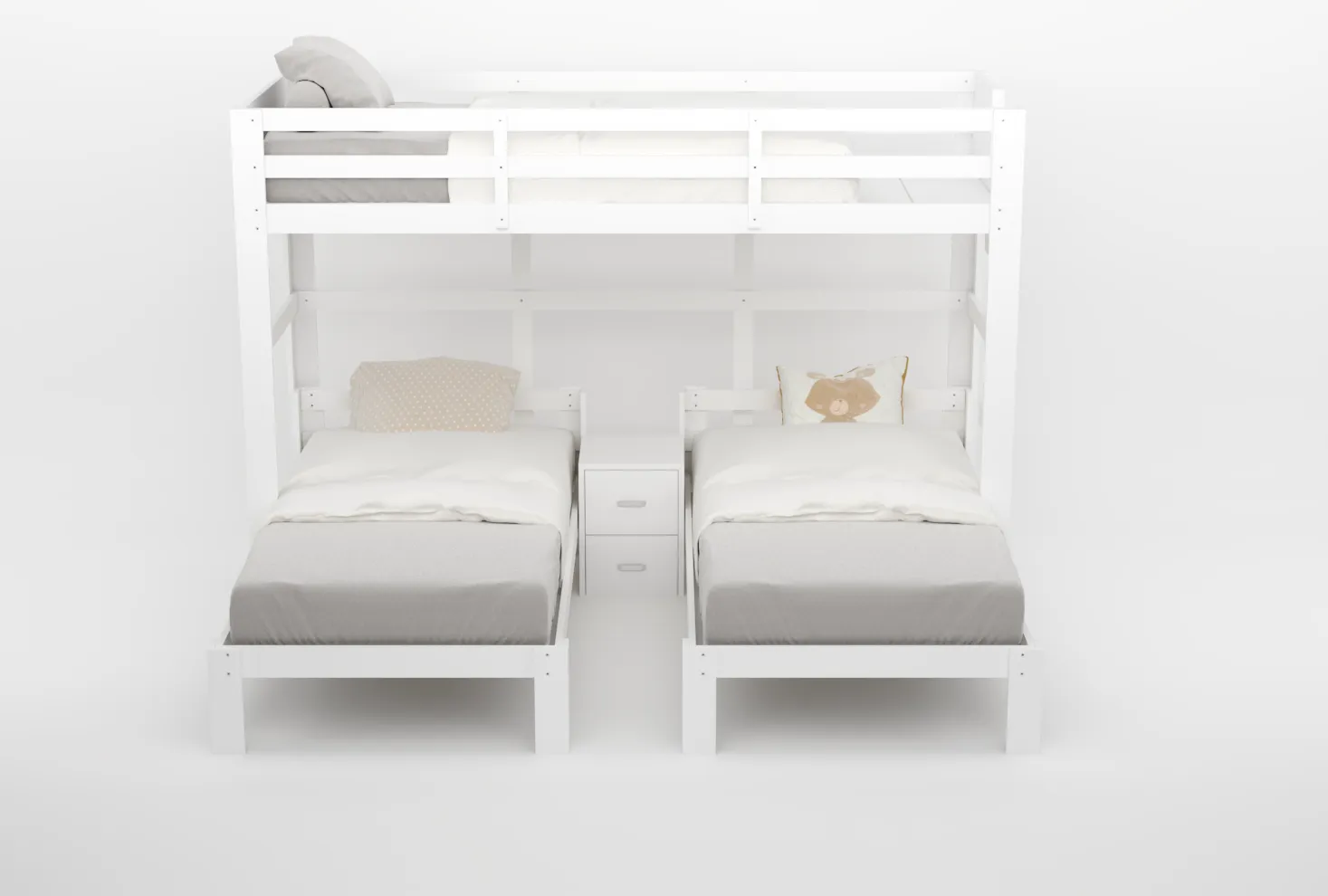 Audrey Triple Bunk Bed in White