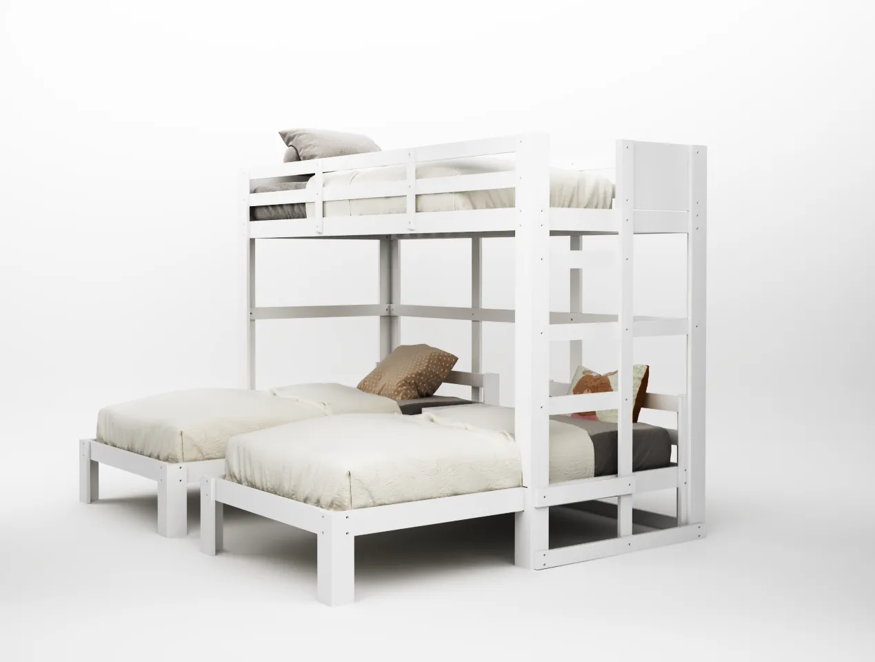 Audrey Triple Bunk Bed in White