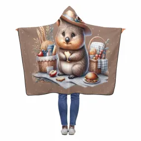 Australian Animal Quokka Awd1329  Hooded Blanket 60"x50"