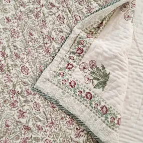 Bagh Print Double Hand Blocked Quilt