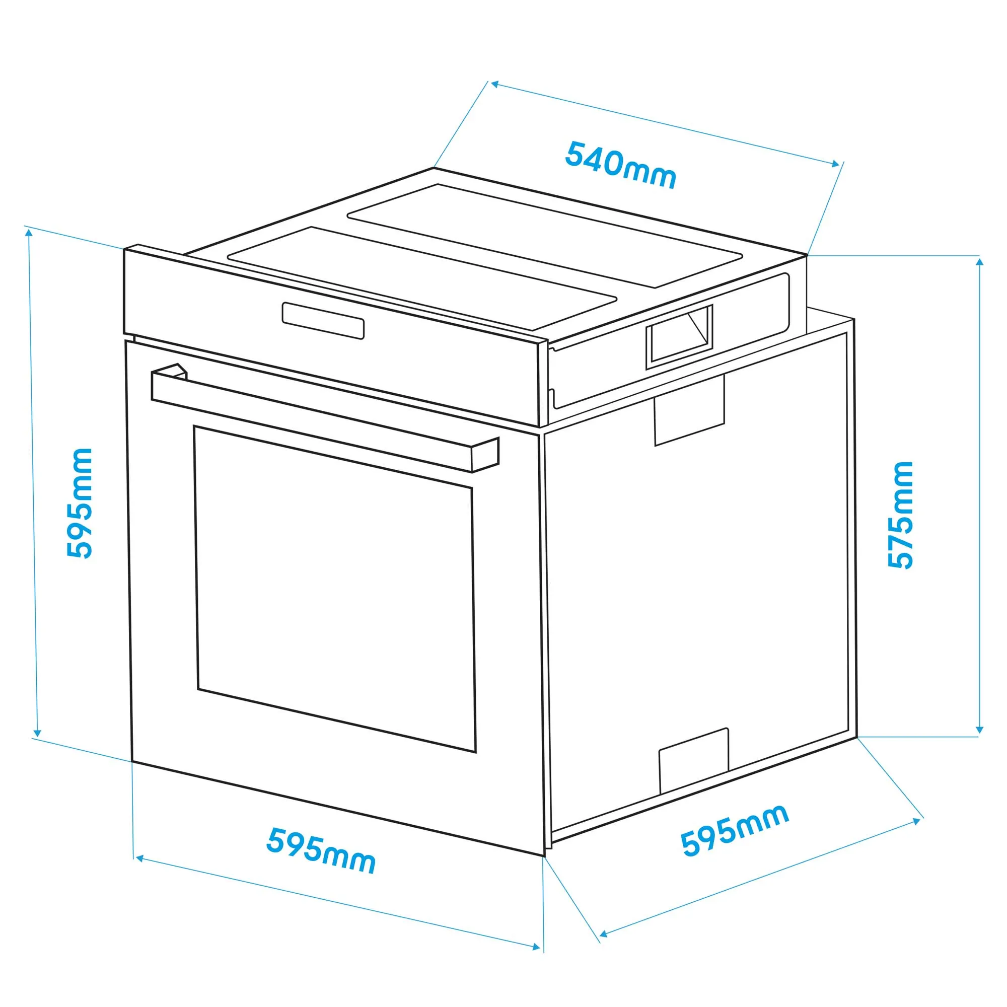 Baridi 60cm Built-In Fan Assisted 10 Function Electric Oven, Touchscreen, 72L, Black/SS - DH200