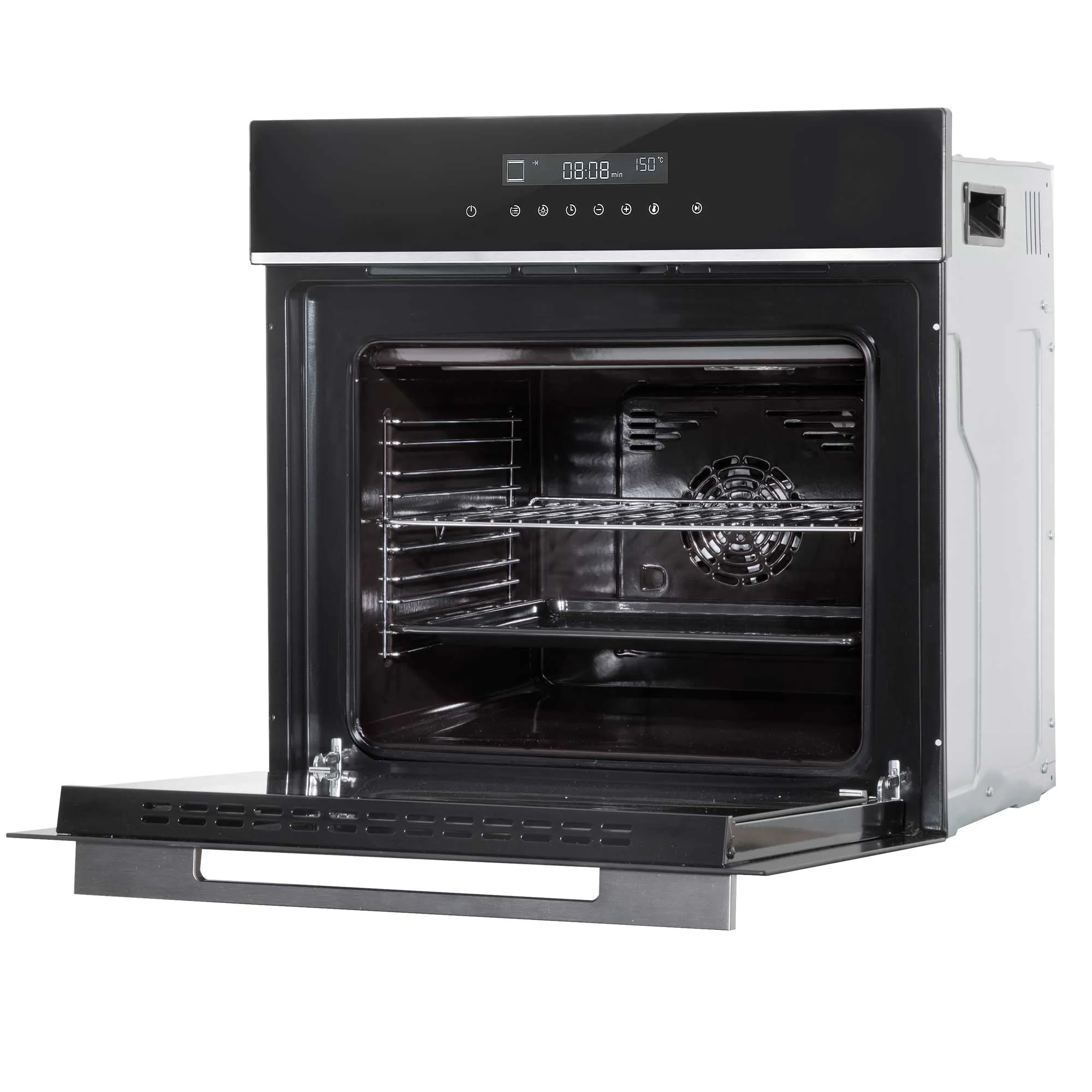 Baridi 60cm Built-In Fan Assisted 10 Function Electric Oven, Touchscreen, 72L, Black/SS - DH200