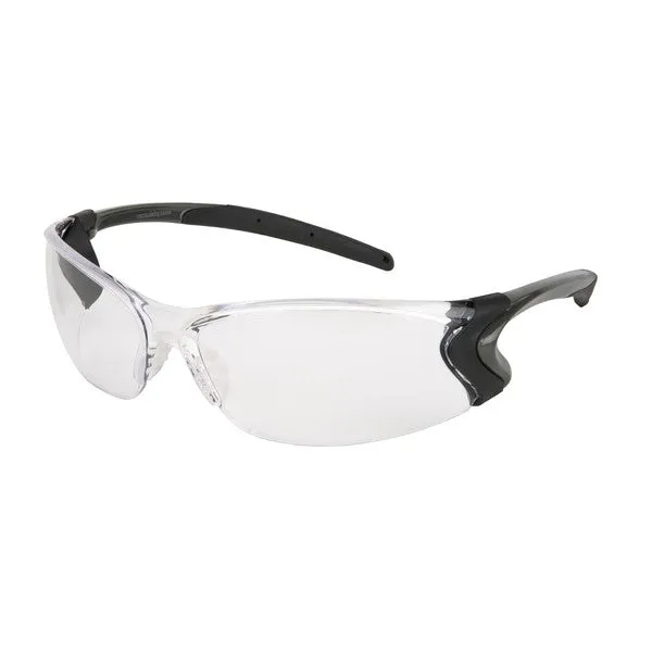 BD110PF MCR Safety BD1 Series Safety Glasses, Clear Lens, Nylon Gun Metal Temple