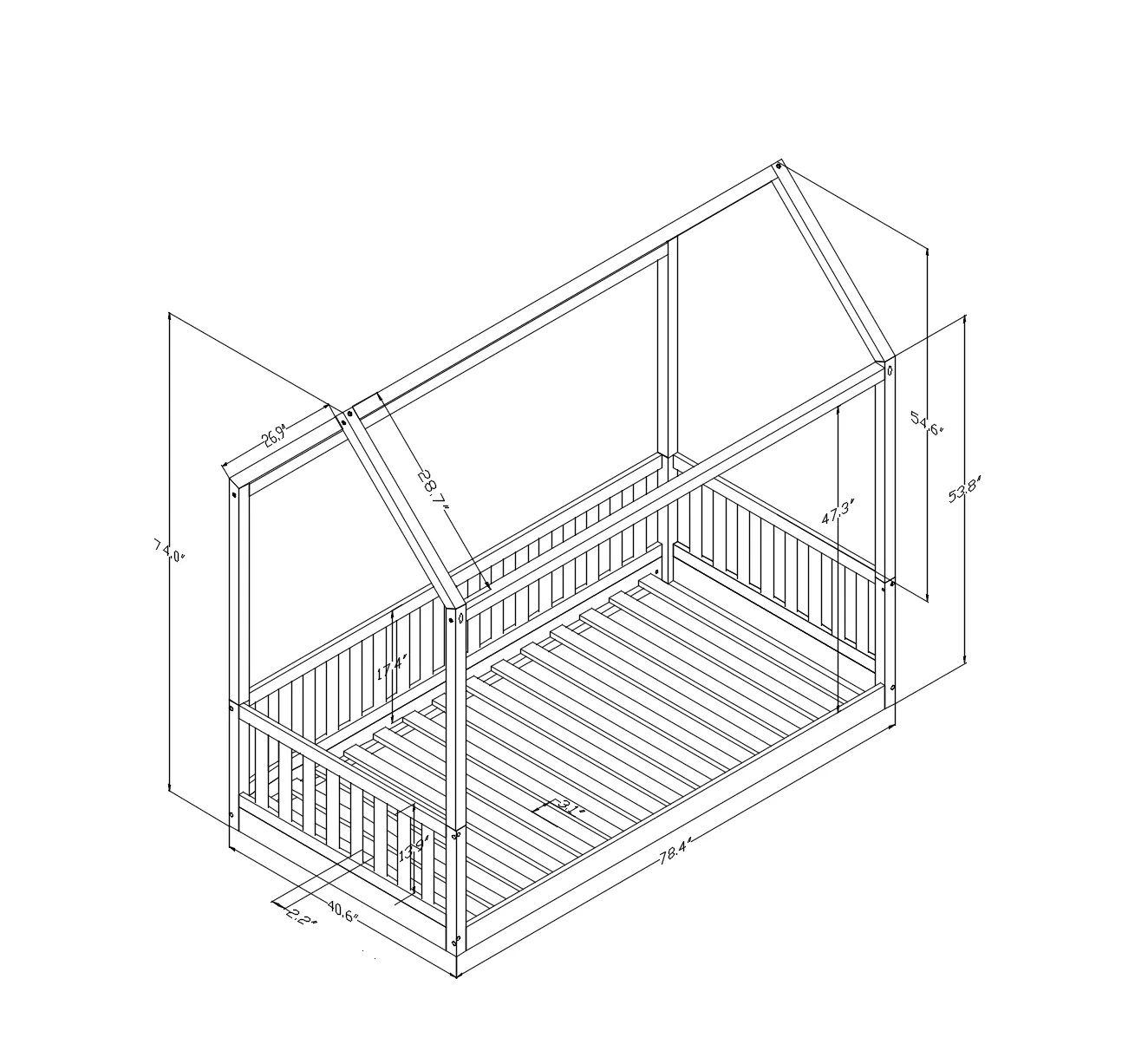 Bella Floor Twin Daybed