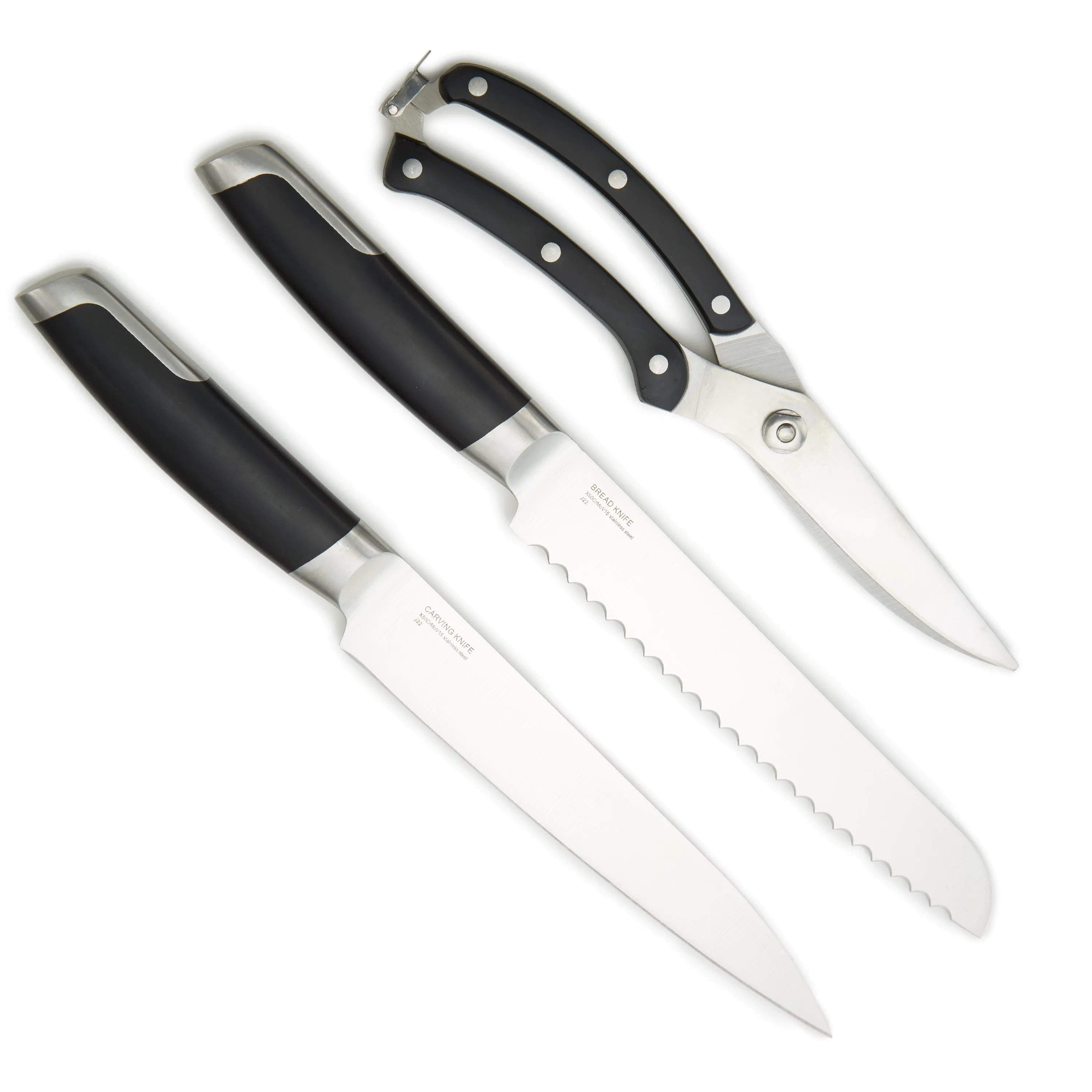 BergHOFF Leo Graphite 3Pc Stainless Steel Forged Cutlery Set, Black