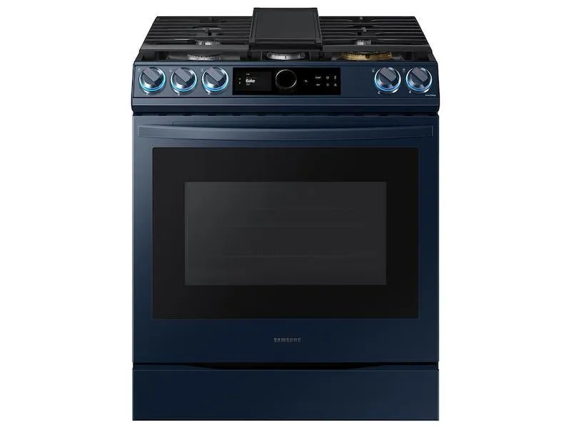 Bespoke Smart Slide-in Gas Range 6.0 cu. ft. with Smart Dial, Air Fry & Wi-Fi in Navy Steel - (NX60A8711QN)