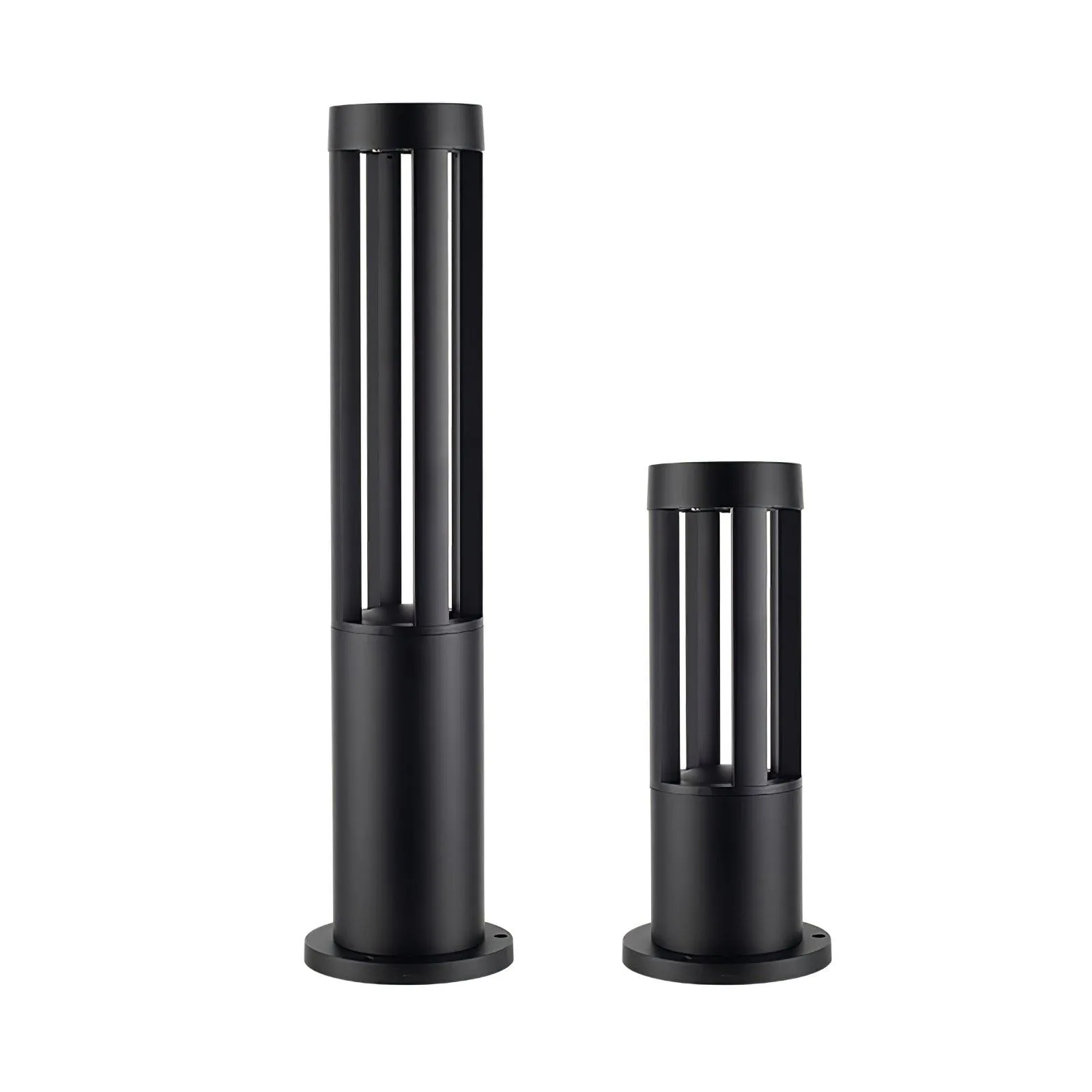 Black Cylindrical Solar Outdoor Post Light