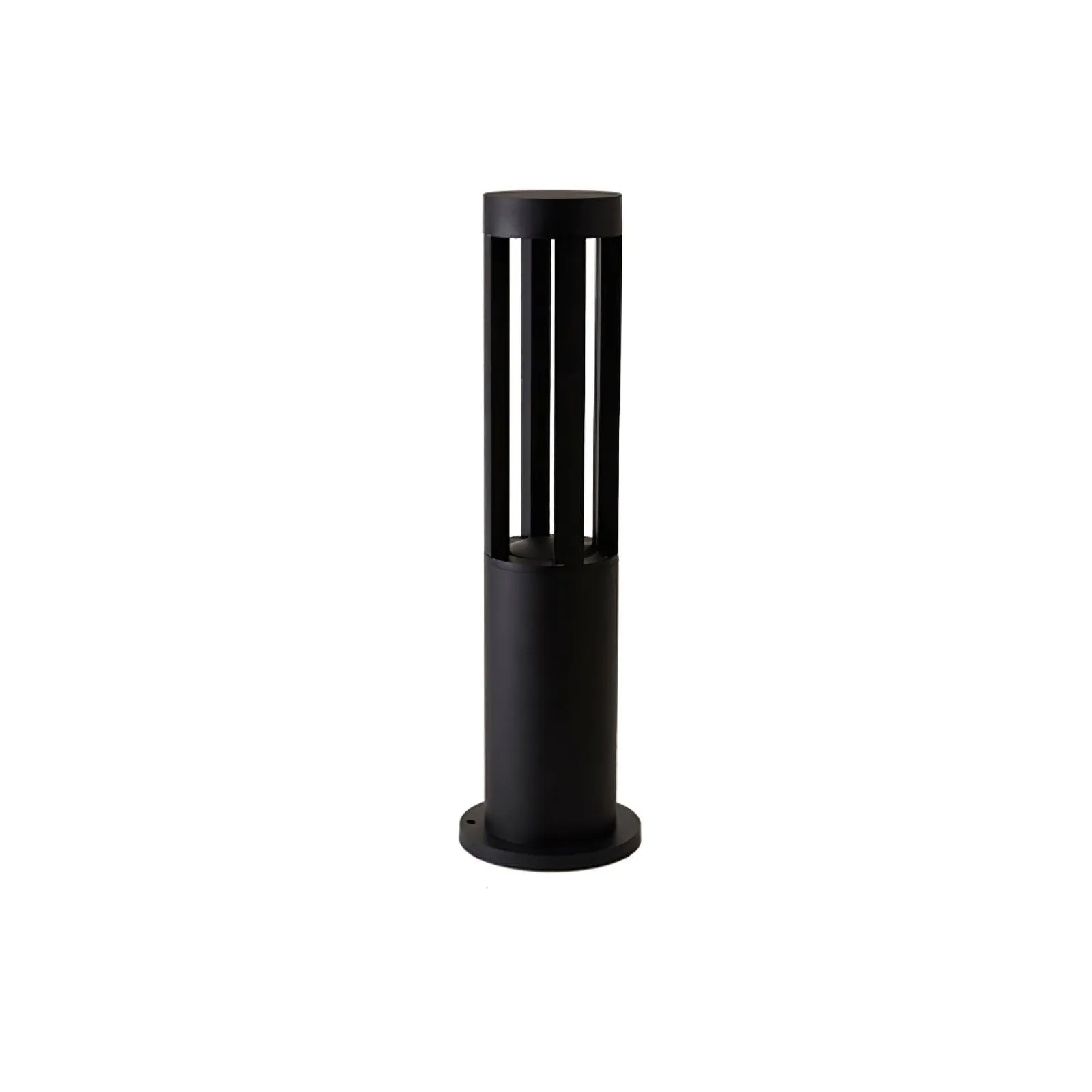 Black Cylindrical Solar Outdoor Post Light