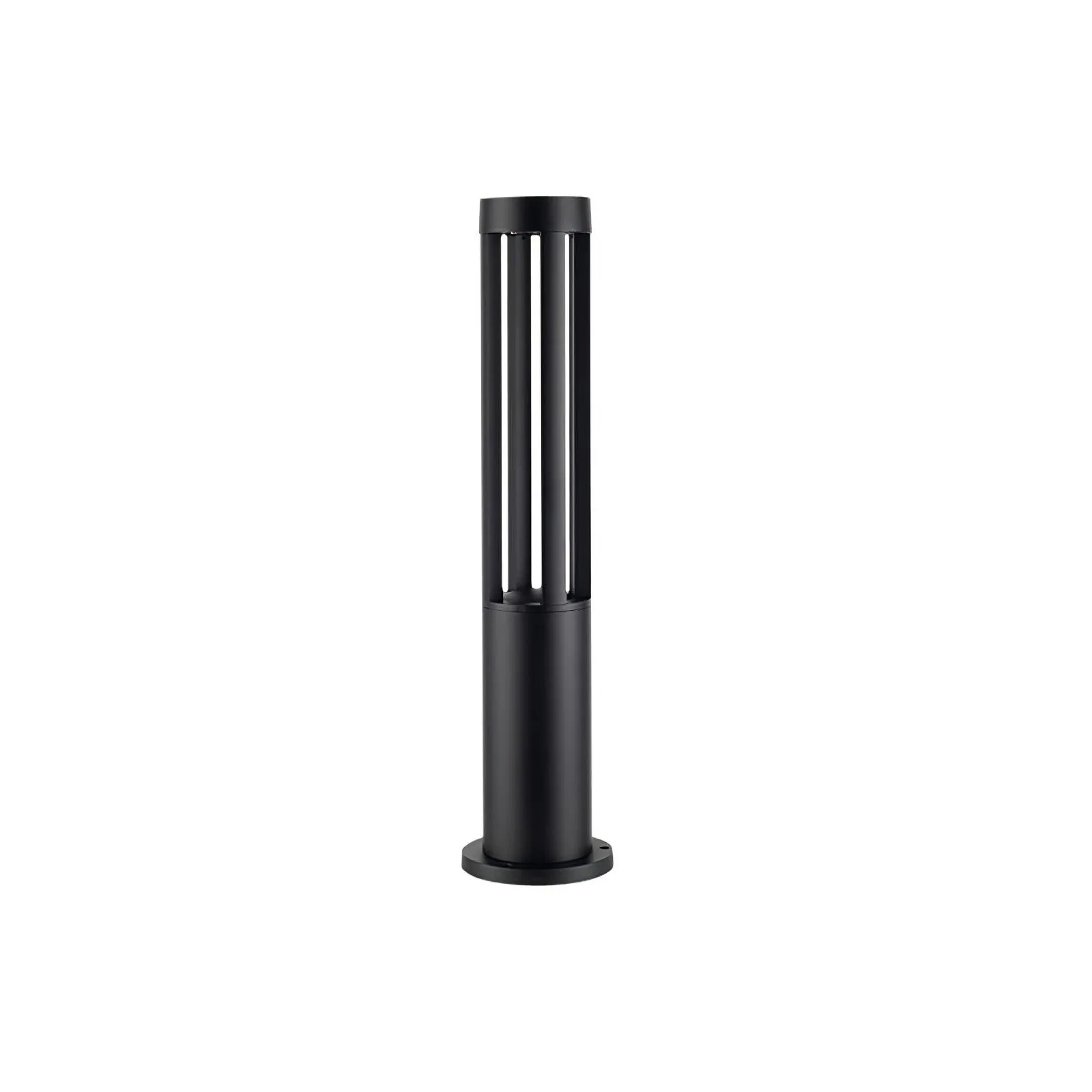 Black Cylindrical Solar Outdoor Post Light