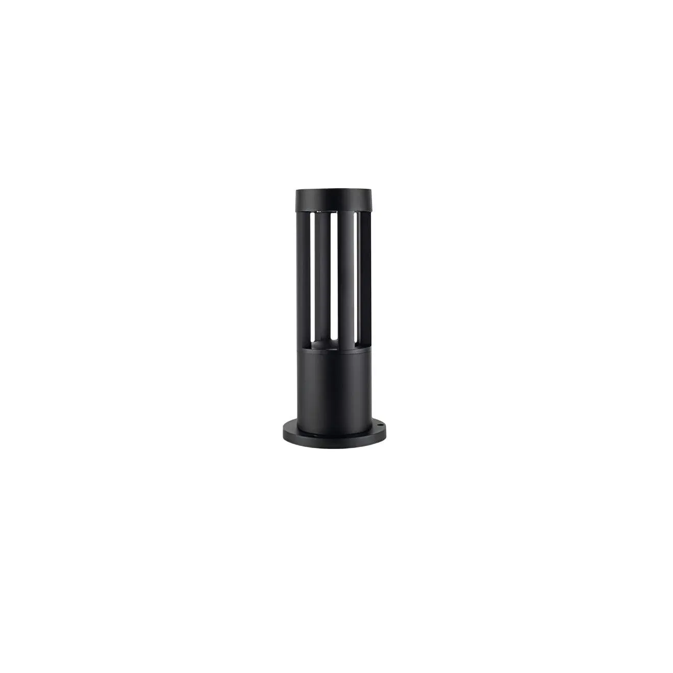 Black Cylindrical Solar Outdoor Post Light