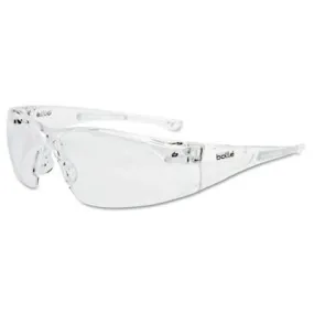 Bolle Rush Series Safety Glasses, Clear Lens, Anti-Fog, Anti-Scratch, Clear Frame, TPR, 40070