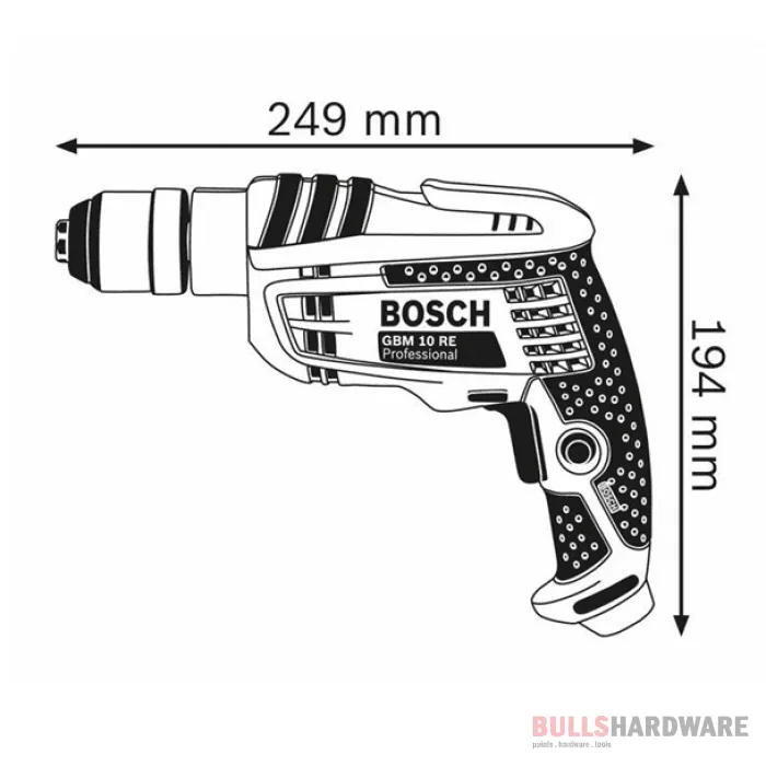 Bosch Rotary Drill  600W, 10mm - GBM 10 RE