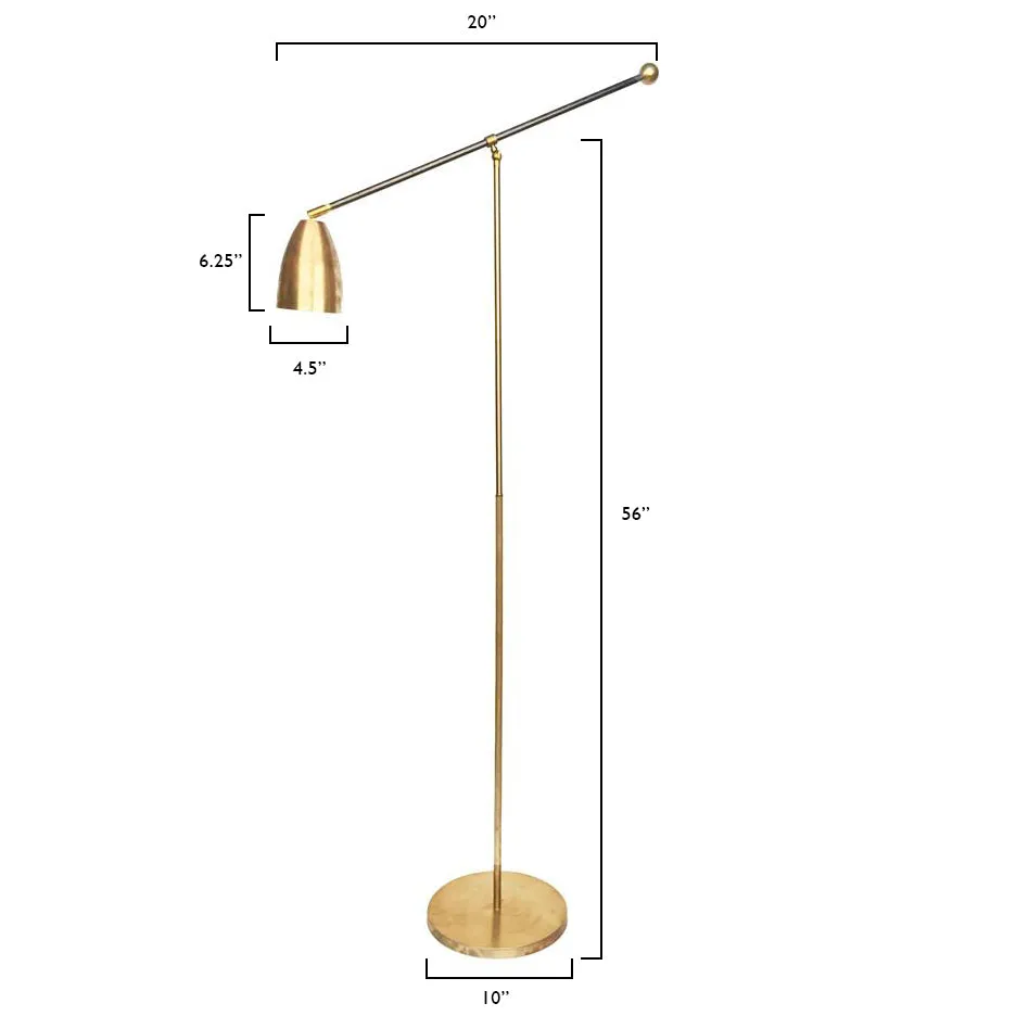 Brass Cone Axis Floor Lamp