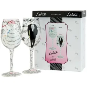 Bride And Groom Wine Glass Set by Lolita®