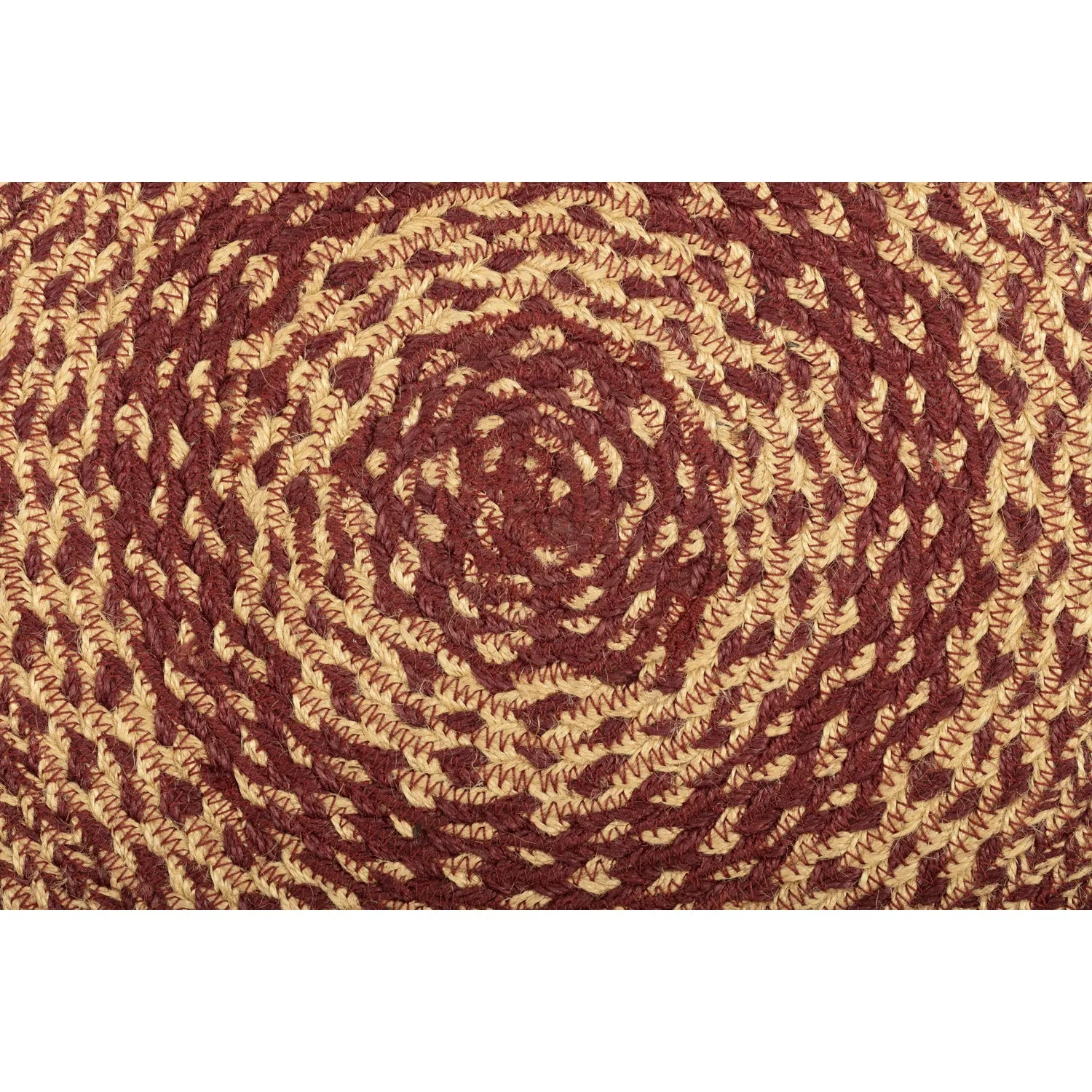 Burgundy Tan Jute Chair Pad Set of 6