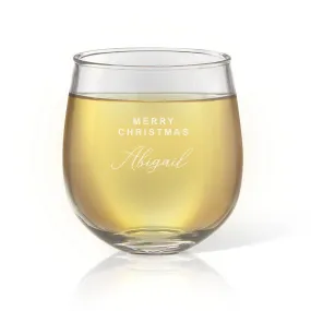 Christmas Stemless Wine Glass