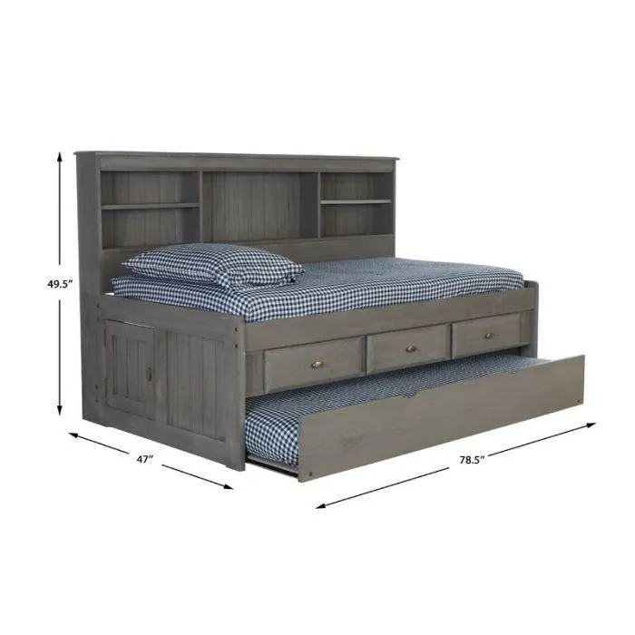 Claire Twin Size Grey Storage Bed